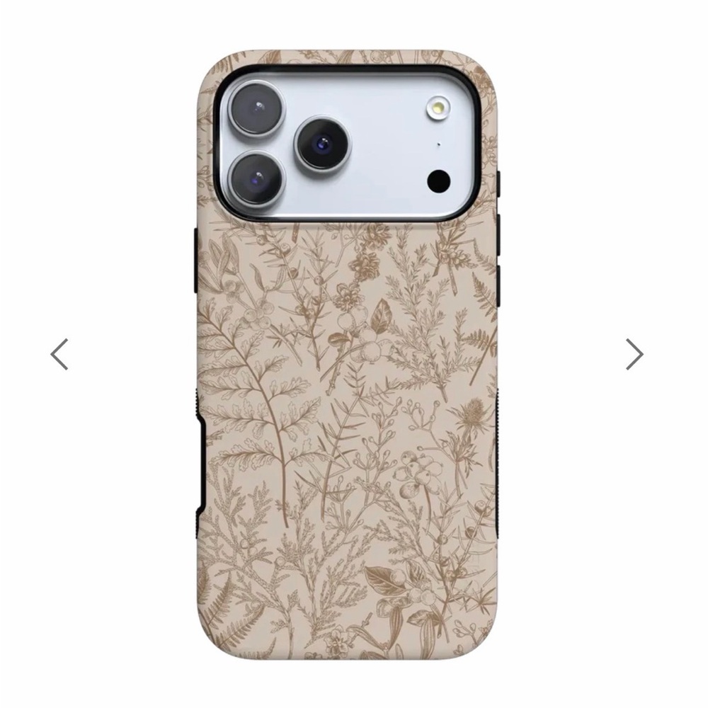 NWT Casely iPhone 17 Pro Case Neutral Floral Beige Garden